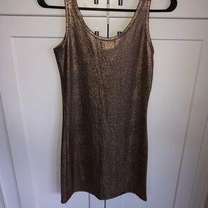 NWT Wet Seal body con metallic gold mini dress S